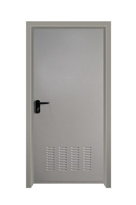 דלת מתכתית מוסדית עם פתחי איורור חלק תחתון